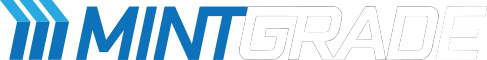 Mintgrade logo blue and white